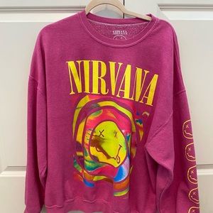 Urban outfitters pink nirvana sweatshirt